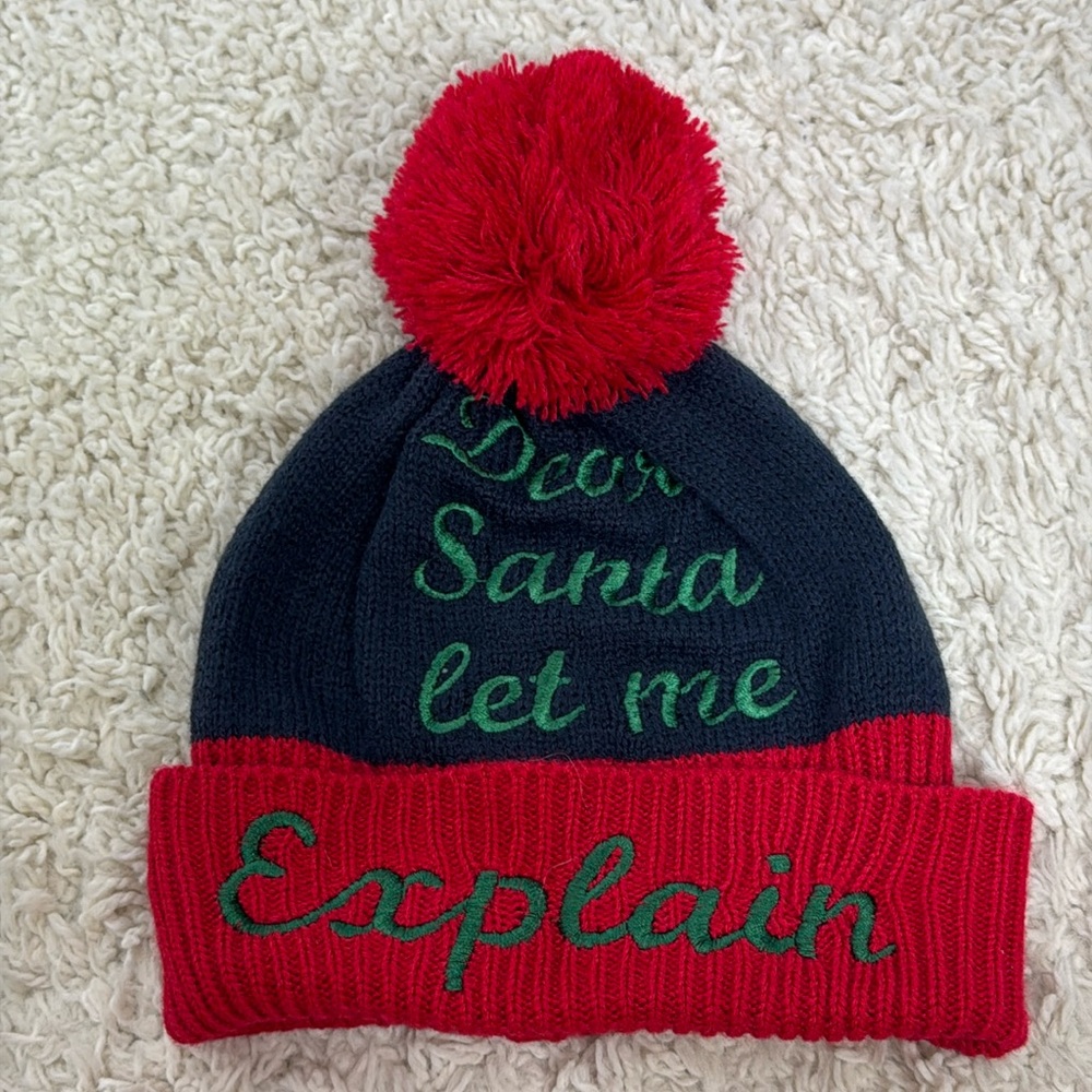 Modern Heritage Christmas Beanie Kids One‎ Size Navy Blue Red Green